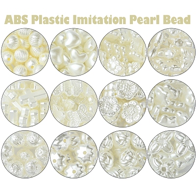 ABS Plastic Imitation Pearl Bead SACR-FS0001-82-1