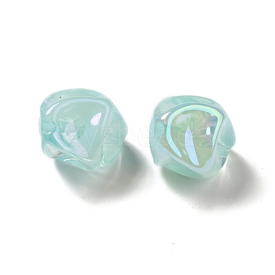 UV Plating Rainbow Iridescent Acrylic Beads PACR-M002-07B-1
