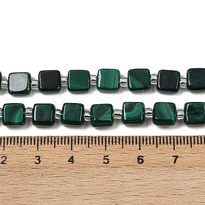 Natural Malachite Beads Strands G-L630-A01-7x7mm-1