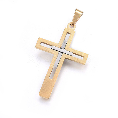 304 Stainless Steel Pendants STAS-O108-67GP-1