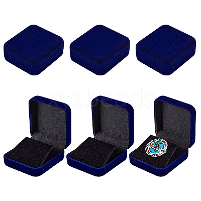 Flocking Plastic Badge Storage Box CON-WH0105-04A-1