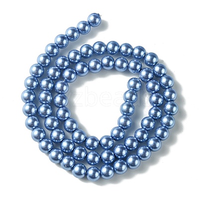 Eco-Friendly Dyed Glass Pearl Round Beads Strands HY-A008-6mm-RB015-1