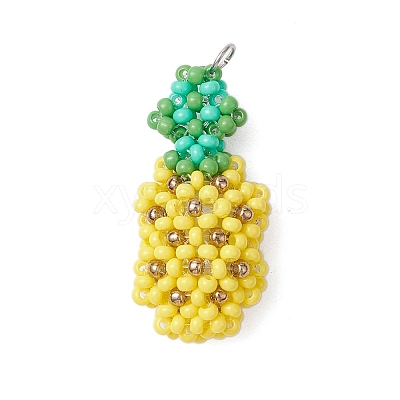 Seed Beads Beaded Charms PALLOY-MZ00338-1