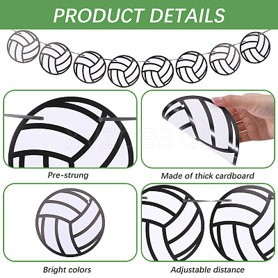 8Pcs Sports Party Decoration Paper Banner AJEW-CN0007-14A-1