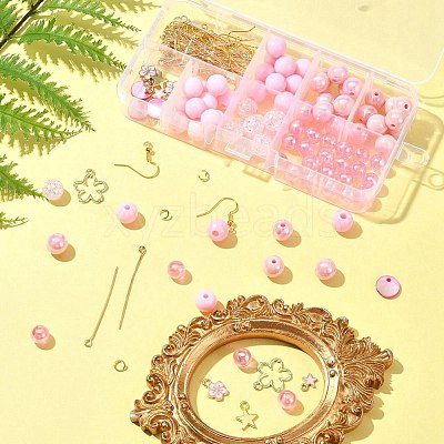 DIY Round Acrylic & Alloy Dangle Earring Making Kit DIY-FS0006-30-1