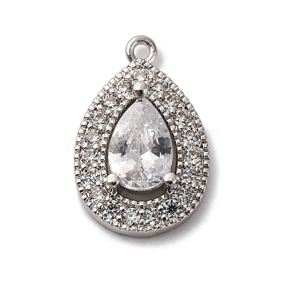 Brass Micro Pave Cubic Zirconia Pendants KK-F895-11P-1