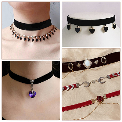 4Pcs Velvet Ribbon Choker Necklaces NJEW-SC0001-70A-1