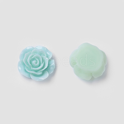 Mixed Color Flat Back Flower Resin Cabochons X-RESI-I011-M-1