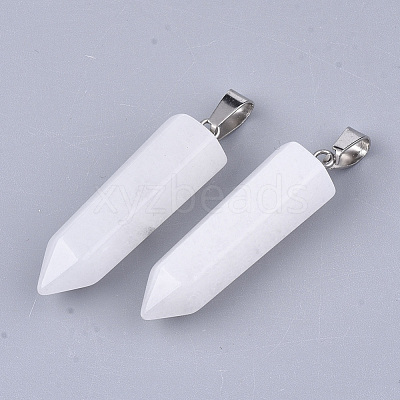 Natural White Jade Point Pendants G-R220-34R-1