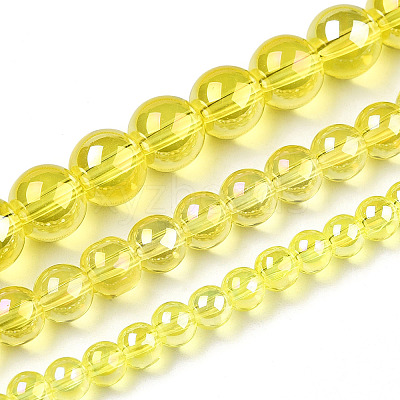 Electroplate Transparent Glass Beads Strands GLAA-T032-T4mm-AB12-1