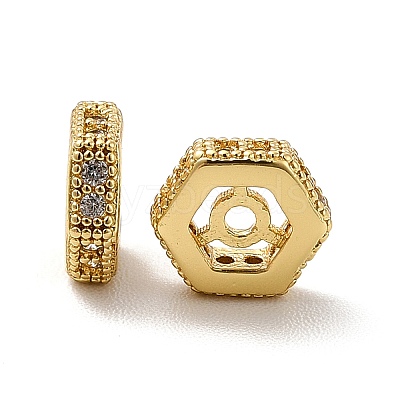Rack Plating Brass Micro Pave Cubic Zirconia Beads KK-C010-17-1