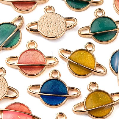 20Pcs 4 Colors Alloy Enamel Pendants ENAM-FS0001-07-1