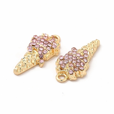 Rack Plating Eco-friendly Alloy Rhinestone Pendants FIND-A025-21G-02-1