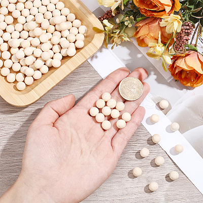 150Pcs Unfinished Wood Beads WOOD-PA0001-83A-1