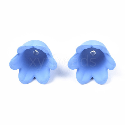 Rubberized Style Opaque Acrylic Bead Caps ACRP-T010-01A-1