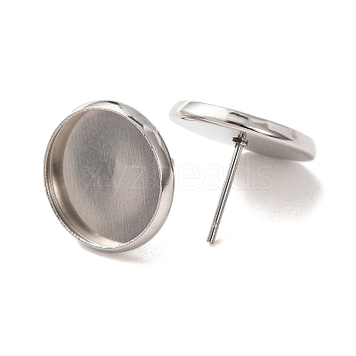 201 Stainless Steel Stud Earring Settings SA-CBAB174-01P-A-1
