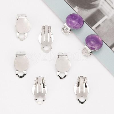 Iron Clip-on Earring Settings X-IFIN-R204-09-1