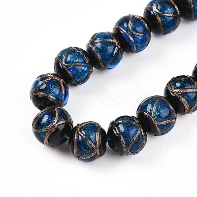 Handmade Gold Sand Lampwork Beads LAMP-N026-01D-1