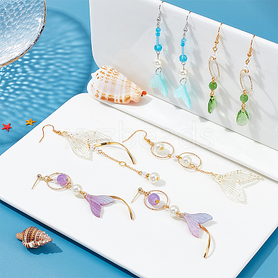 DIY Resin Mermaid Tail Shape Earring Making Kits DIY-PH0010-66-1