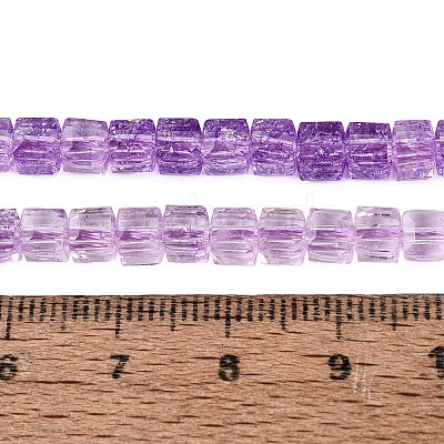 Crackle Transparent Glass Beads Strands GLAA-N062-4mm-09-1