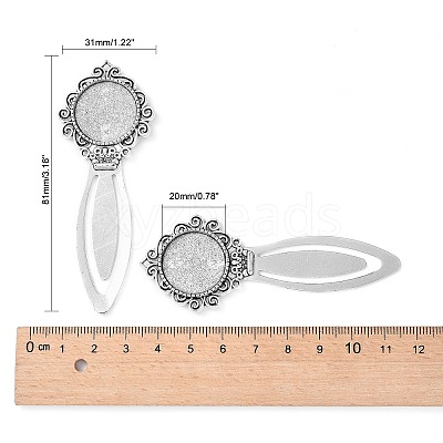 Tibetan Style Bookmark Cabochon Settings LS-X-TIBE-S157-AS-NR-1