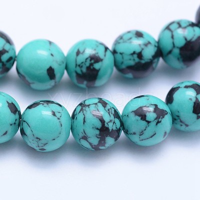 Synthetic Turquoise Beads Strands G-F531-8mm-J01-1
