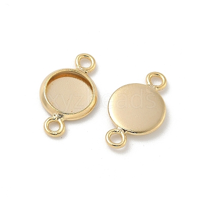 Flat Round Brass Connector Cabochon Settings KK-K414-13G-G-1