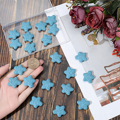 24Pcs Star Synthetic Lava Rock Beads G-PA0002-25A-1