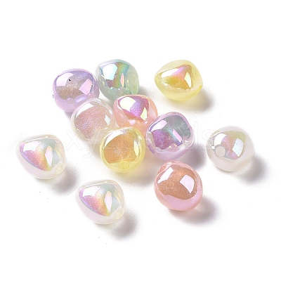 UV Plating Rainbow Iridescent ABS Plastic Glitter Beads KY-G025-07-1