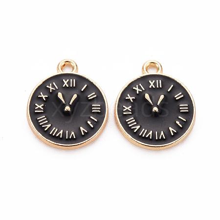 Clock Alloy Enamel Pendants ENAM-Q033-11B-1