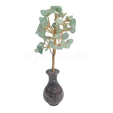 Natural Green Aventurine Chips Tree of Life Decorations PW-WG77120-03-1