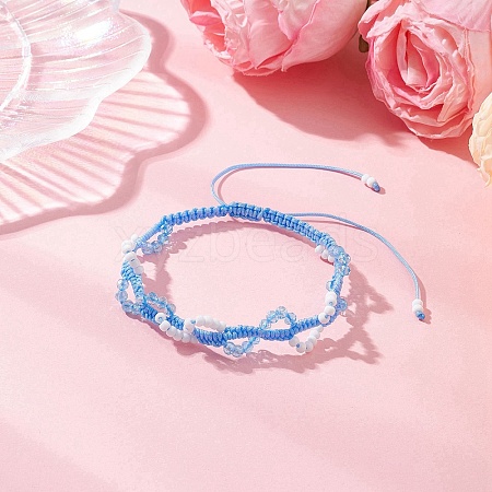 Glass Seed Beads Braided Beaded Bracelets for Women BJEW-MZ00215-03-1