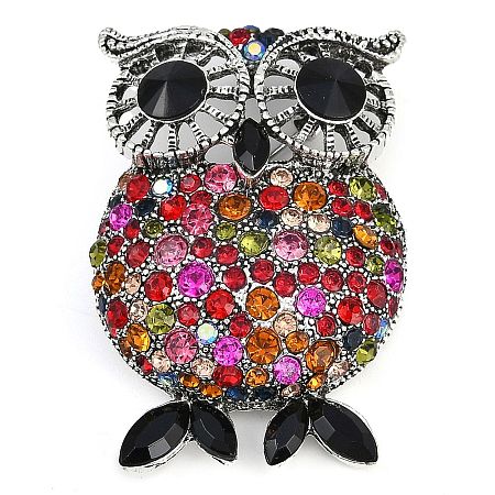 Zinc Alloy Colorful Rhinestone Brooch JEWB-U011-04AS-1