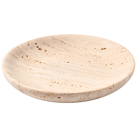 1Pc Flat Round Shape Marble Desktop Storage Tray AJEW-BBC0002-56-1