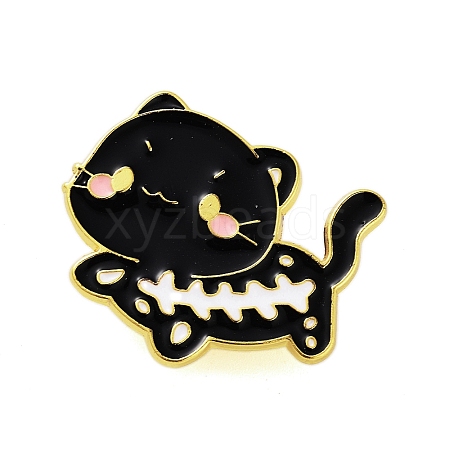 Halloween Theme Golden Alloy Brooches JEWB-U002-06H-1