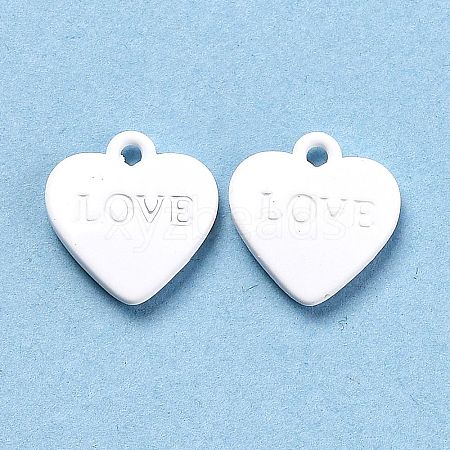 Heart Alloy Spray Painted Charms LS-PALLOY-B005-01G-1