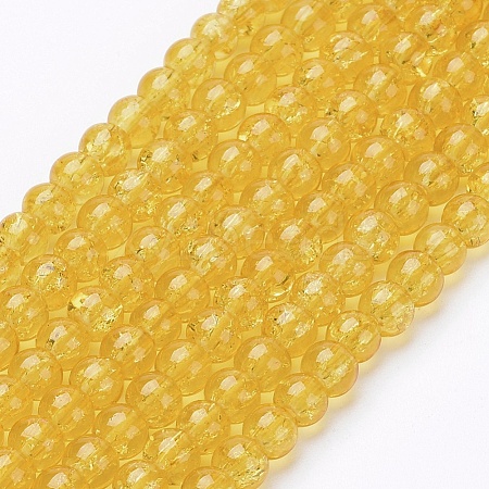 Crackle Glass Beads Strands X-CCG-Q001-4mm-10-1