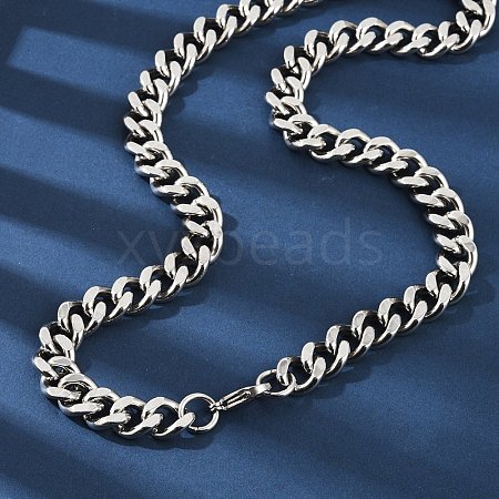 304 Stainless Steel Cuban Link Chain Necklaces for Men NJEW-D301-01P-1