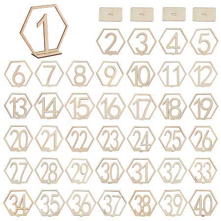 Wood Table Numbers Cards AJEW-WH0348-35-1