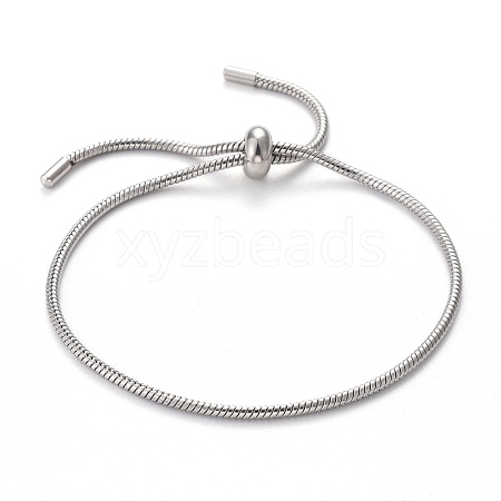 Tarnish Resistant Adjustable 304 Stainless Steel Slider Bracelet/Bolo Bracelets Making BJEW-F412-04P-1