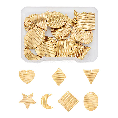 28Pcs 7 Style 304 Stainless Steel Pendants STAS-TA0004-75-1