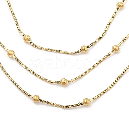 304 Stainless Steel Multi Layered Necklaces NJEW-H044-03G-1