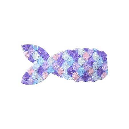 Fish Scale Shiny Cloth Snap Hair Clips PW-WG87473-03-1