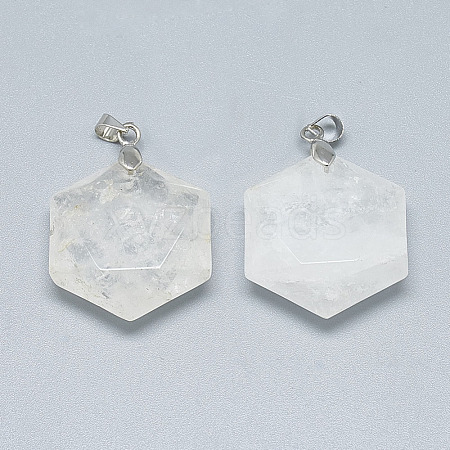 Natural Quartz Crystal Pendants G-S334-003N-1