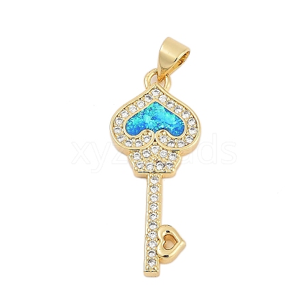 Brass Micro Pave Cubic Zirconia Pendants KK-I723-49B-G-1