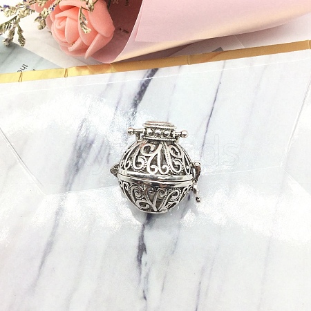 Tibetan Style Brass Bead Cage Pendants PW-WG46892-02-1