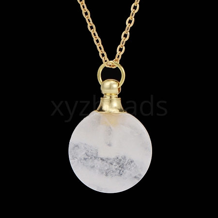 Natural Quartz Crystal Perfume Bottle Pendant Necklace PW-WGD45C6-06-1