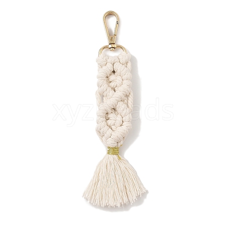 Handmade Macrame Nylon Thread Pendant Decorations HJEW-P019-06G-03-1