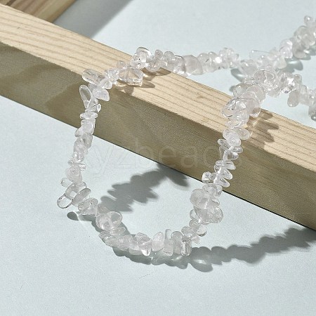 Natural Quartz Crystal Chip Beaded Necklaces for Men Women NJEW-G159-01S-1