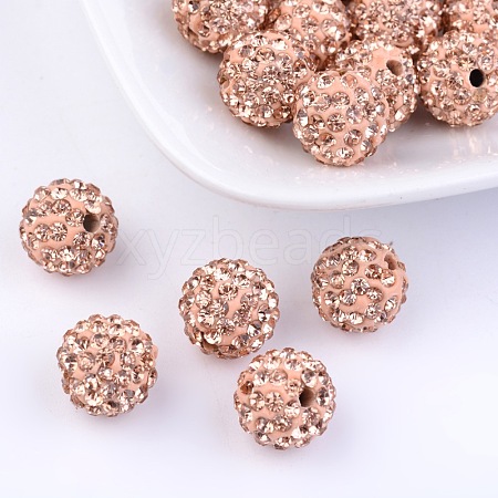 Grade A Rhinestone Pave Disco Ball Beads RB-Q100-8-1